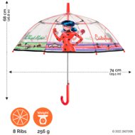 PERLETTI caurspīdīgs lietussargs Miraculous-Lady Bug 45/8, 75281