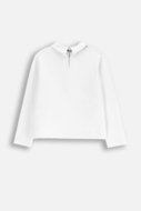 COCCODRILLO krekls ar garām piedurknēm BACK TO SCHOOL GIRL, balta, WC5143101BSG-001-164, 164 cm