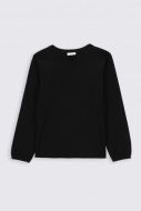 COCCODRILLO t-krekls ar garām piedurknēm BASIC GIRL, melns, 122 cm, ZC2143101BAG-021