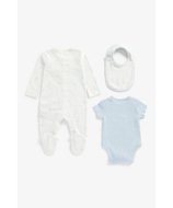 MOTHERCARE bodijs ar īsam piedurknēm + zīdaiņu kombinezons + lācītes, ZA246