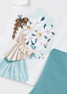 MAYORAL t-krekls ar īsam piedurknēm + legini, mint, 3.724-86, 104  cm