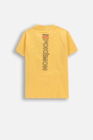 COCCODRILLO krekls ar īsām piedurknēm LICENCE BOY, dzeltens, WC5143204LBD-004-122, 122 cm 