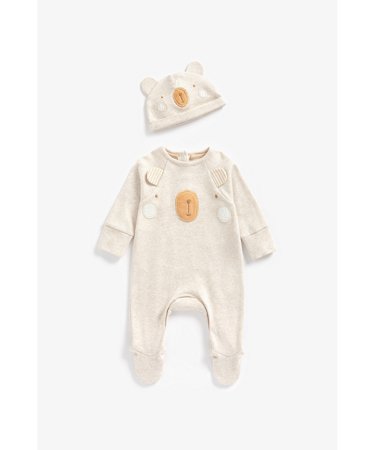 MOTHERCARE zīdaiņu kombinezons + cepure, BB766 567879