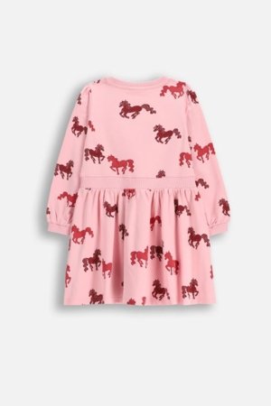 COCCODRILLO kleita ar garām piedurknēm, rozā, WC6129101GGK-033-110, 110 izmērs 