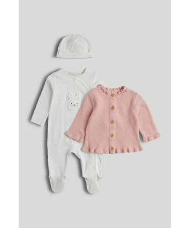 MOTHERCARE kombinezons, džemperis un cepurīte, AV43101 62 cm