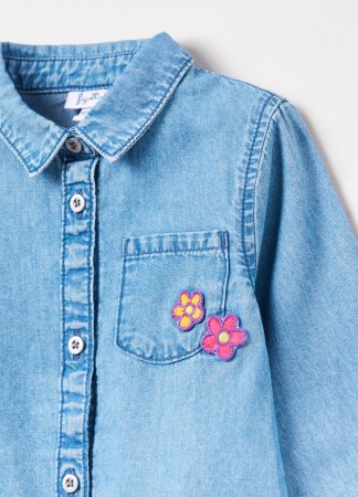 OVS GIRL9-36M BLOUSE L/S 2M 30-36 BLUE 001843577 001843577