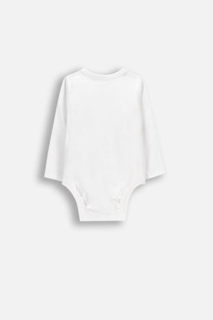 COCCODRILLO bodijs ar garām piedurknēm, balts, izmērs 