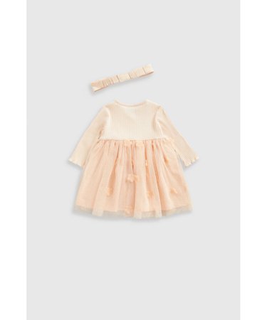 MOTHERCARE kleita ar garām piedurknēm, zeķubikses un galvas lenta, IF380 92 