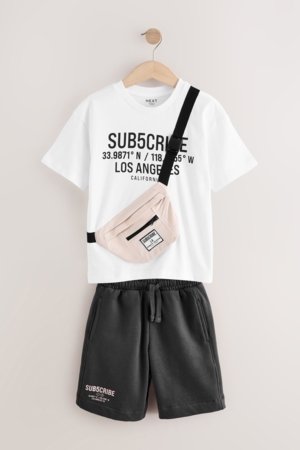 NEXT t-krekls ar īsām piedurknēm, šorti un rokassoma, AG3518 140