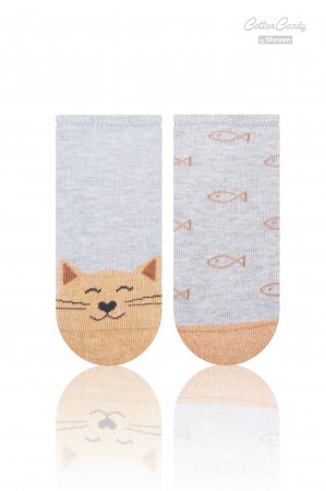 STEVEN Zeķes cat grey 138-093 17-19 138-093 17-19