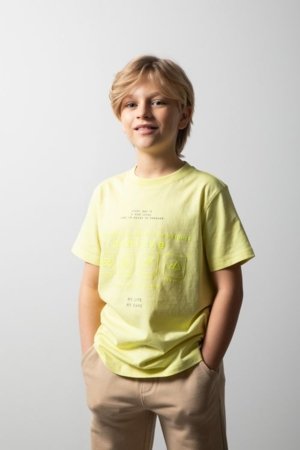 COCCODRILLO t-krekls ar īsam piedurknēm, dzelteni, WC6143203NBJ-004-164, 164 cm 