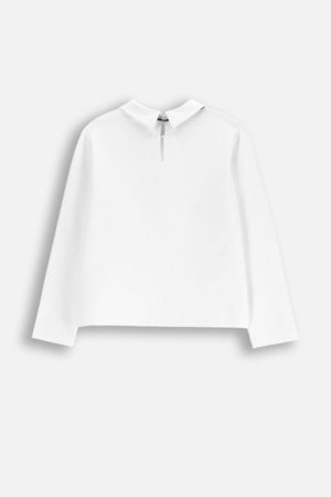 COCCODRILLO krekls ar garām piedurknēm BACK TO SCHOOL GIRL, balta, WC5143101BSG-001-164, 164 cm 