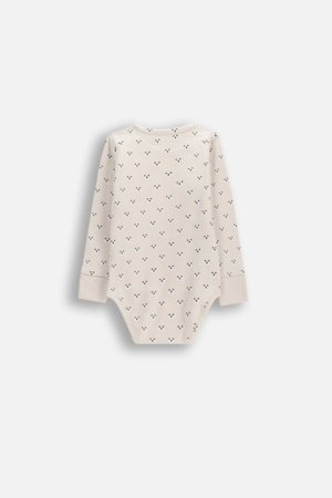 COCCODRILLO bodijs ar garām piedurknēm un pogām, pelēks, izmērs 