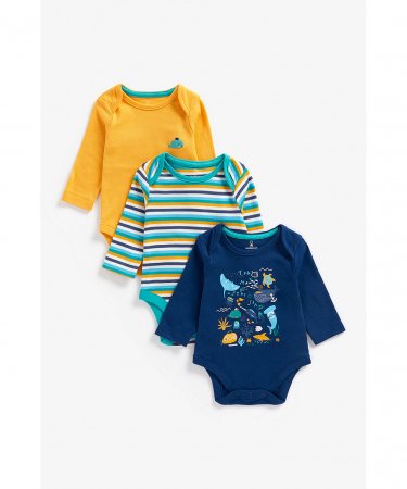 MOTHERCARE bodijs ar garām piedurknēm, 3 gab., BB873 568744