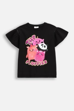 COCCODRILLO krekls ar īsām piedurknēm REBEL GIRL KIDS, melns, WC5143201RGK-021-122, 122 cm 