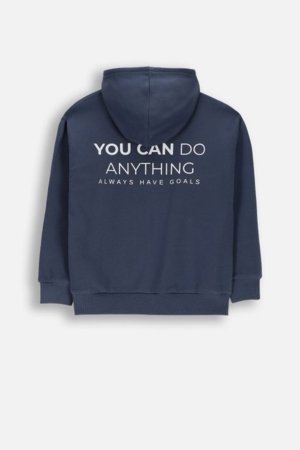 COCCODRILLO džemperis ar rāvējslēdzēju ar kapuci, zils, cm 