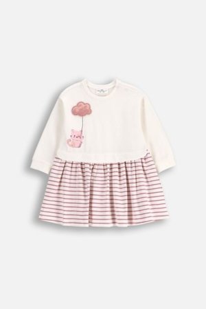 COCCODRILLO kleita ar garām piedurknēm DREAM DIARIES GIRL NEWBORN, krēmveida, WC5129102DGN-003-086, 86 cm 