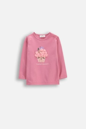 COCCODRILLO t-krekls ar garām piedurknēm, rozā, WC6143101HGN-007-068, 68 izmērs 