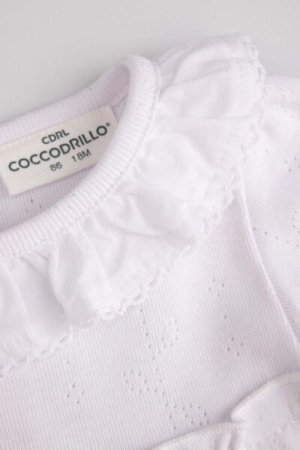 COCCODRILLO bodijs CUTE GIRL NEWBORN, balts, ZC4112101CGN-001-086, 86 cm 