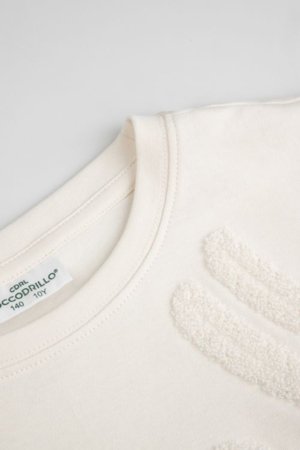 COCCODRILLO t-krekls ar garām piedurknēm, smilšu krāsa, WC6143103FGJ-002-152, 152 izmērs 