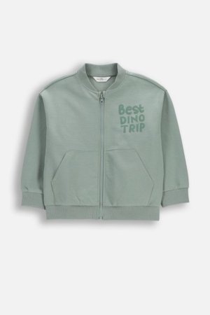 COCCODRILLO džemperis ar rāvējslēdzēju, zaļa, WC6132201NBK-011-116, 116 cm 