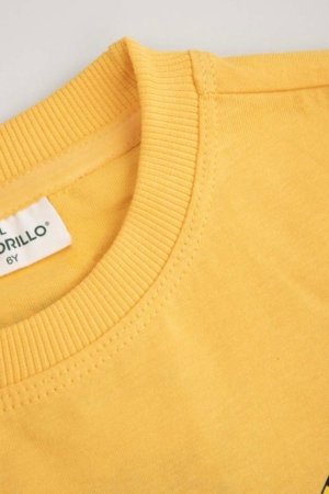 COCCODRILLO krekls ar īsām piedurknēm LICENCE BOY, dzeltens, WC5143204LBD-004-122, 122 cm 