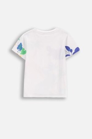 COCCODRILLO krekls ar īsām piedurknēm TROPICAL STORY BOY KIDS, balta, WC5143203TBK-001-122, 122 cm 