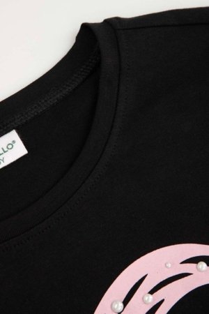 COCCODRILLO t-krekls ar īsam piedurknēm, melni, cm 