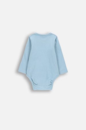 COCCODRILLO bodijs ar garām piedurknēm un pogām, zils, izmērs 