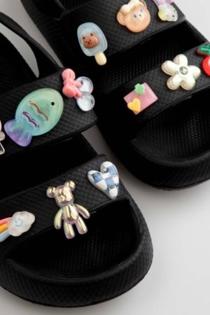 COCCODRILLO sandales, melni, WC6208102SHG-021-030, 30/031 izmērs 