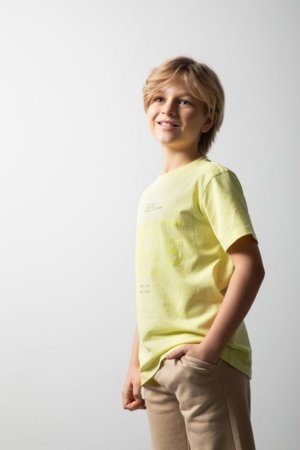 COCCODRILLO t-krekls ar īsam piedurknēm, dzelteni, WC6143203NBJ-004-164, 164 cm 