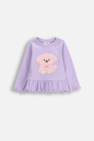 COCCODRILLO t-krekli HAPPY PUPPY GIRL NEWBORN, violeta, ZC5143103HGN-016-086, 86 cm 