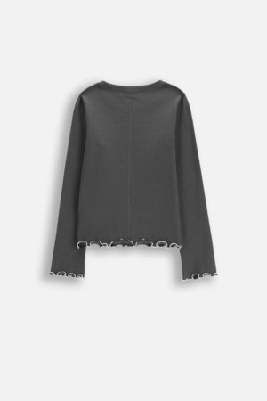 COCCODRILLO t-krekls ar garām piedurknēm, pelēki, cm 