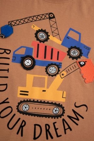 COCCODRILLO t-krekls CITY BUILDER BOY KIDS, brūns, ZC5143202CBK-018-116, 116 cm