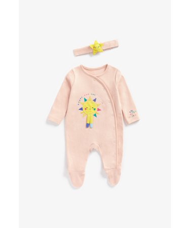 MOTHERCARE zīdaiņu kombinezons + galvas saite, BB654 566884