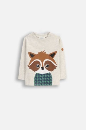 COCCODRILLO t-krekls FOREST FRIENDS BOY NEWBORN, pelēks, ZC5143101FBN-019-080, 80 cm
