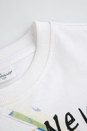 COCCODRILLO t-krekls ar īsam piedurknēm, balti, cm 
