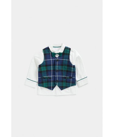 MOTHERCARE krekls ar garām piedurknēm, veste un tauriņš, FC684 635971
