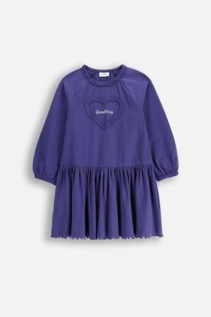 COCCODRILLO kleita ar garām piedurknēm COSMIC GIRL KIDS, zils, WC5129102CGK-015-122, 122 cm 