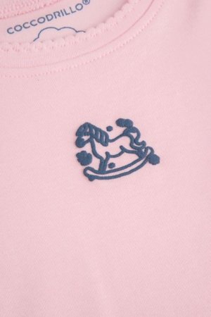 COCCODRILLO bodijs ar garām piedurknēm, rozā, izmērs 