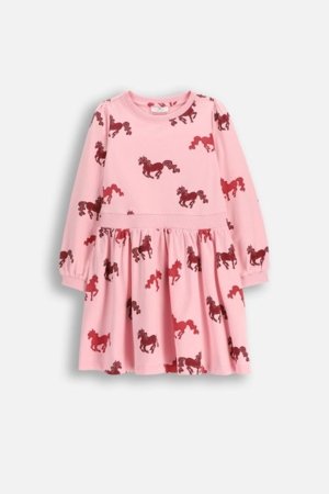 COCCODRILLO kleita ar garām piedurknēm, rozā, WC6129101GGK-033-110, 110 izmērs 