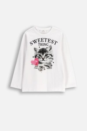 COCCODRILLO t-krekli CRAFT PUNK GIRL KIDS, balts, ZC5143106CGK-001-116, 116 cm