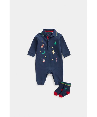 MOTHERCARE zīdaiņu kombinezons, zeķes, FE053 