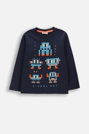 COCCODRILLO t-krekls ar garām piedurknēm, tumši zili, cm 