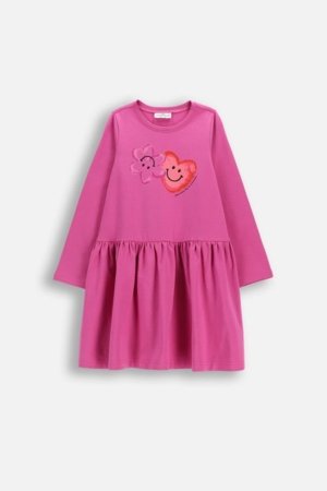 COCCODRILLO kleita ar garām piedurknēm, rozā, WC6129102RGK-007-104, 104 cm 