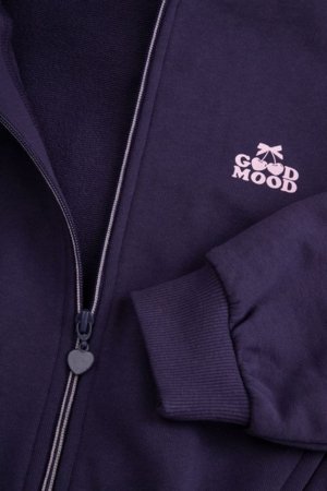 COCCODRILLO džemperis ar rāvējslēdzēju ar kapuci, tumši zils, cm 