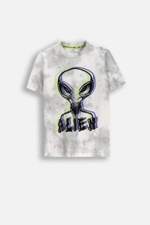 COCCODRILLO krekls ar īsām piedurknēm COSMIC RAVE BOY JUNIOR, pelēks, WC5143201CBJ-019-164, 164 cm 