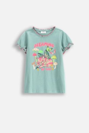 COCCODRILLO krekls ar īsām piedurknēm DREAM DIARIES GIRL KIDS, zaļš, WC5143203DGK-027-122, 122 cm 