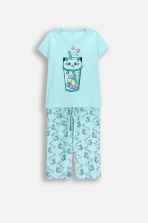 COCCODRILLO pidžama, zaļa, WC6448209PJS-013-128, 128/134 izmērs 