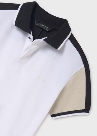 MAYORAL polo krekls ar īsām piedurknēm, white-quarz, 6134-51, 157 cm 